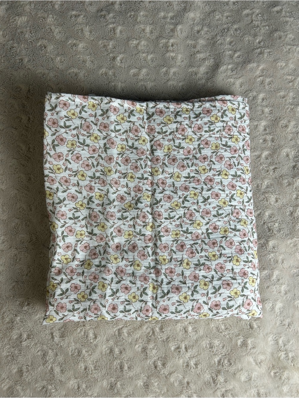 Child of Mine by Carter's Floral Muslin Baby Swaddle Blanket Pink White Yellow